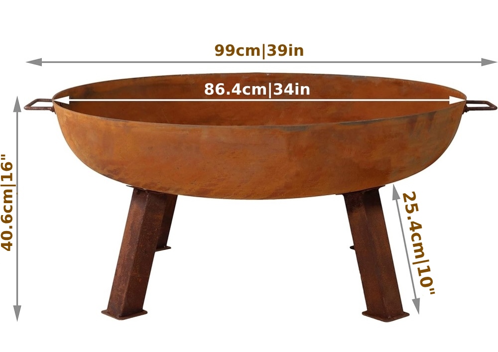 buy moveable rustic fire pit shop online